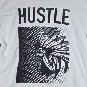 Bailey Apparel T-Shirt Mens 2XL White Hustle Native American Graphic Streetwear
